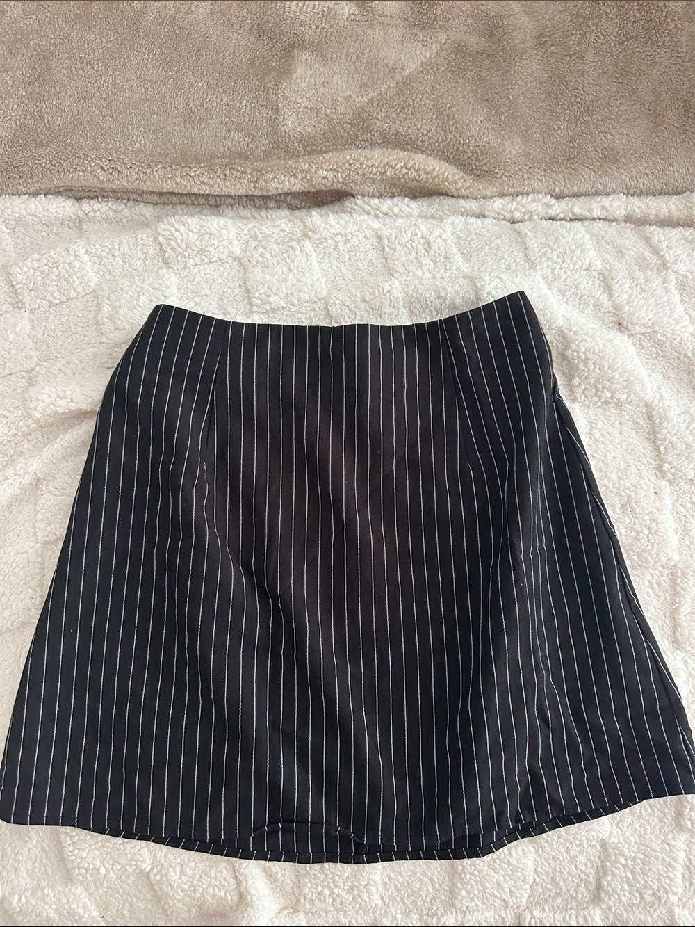 Princess Polly Black Pinstripe A-Line Skirt